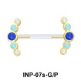 Multiple Rhinestone Double Nipple Piercing INP-07s